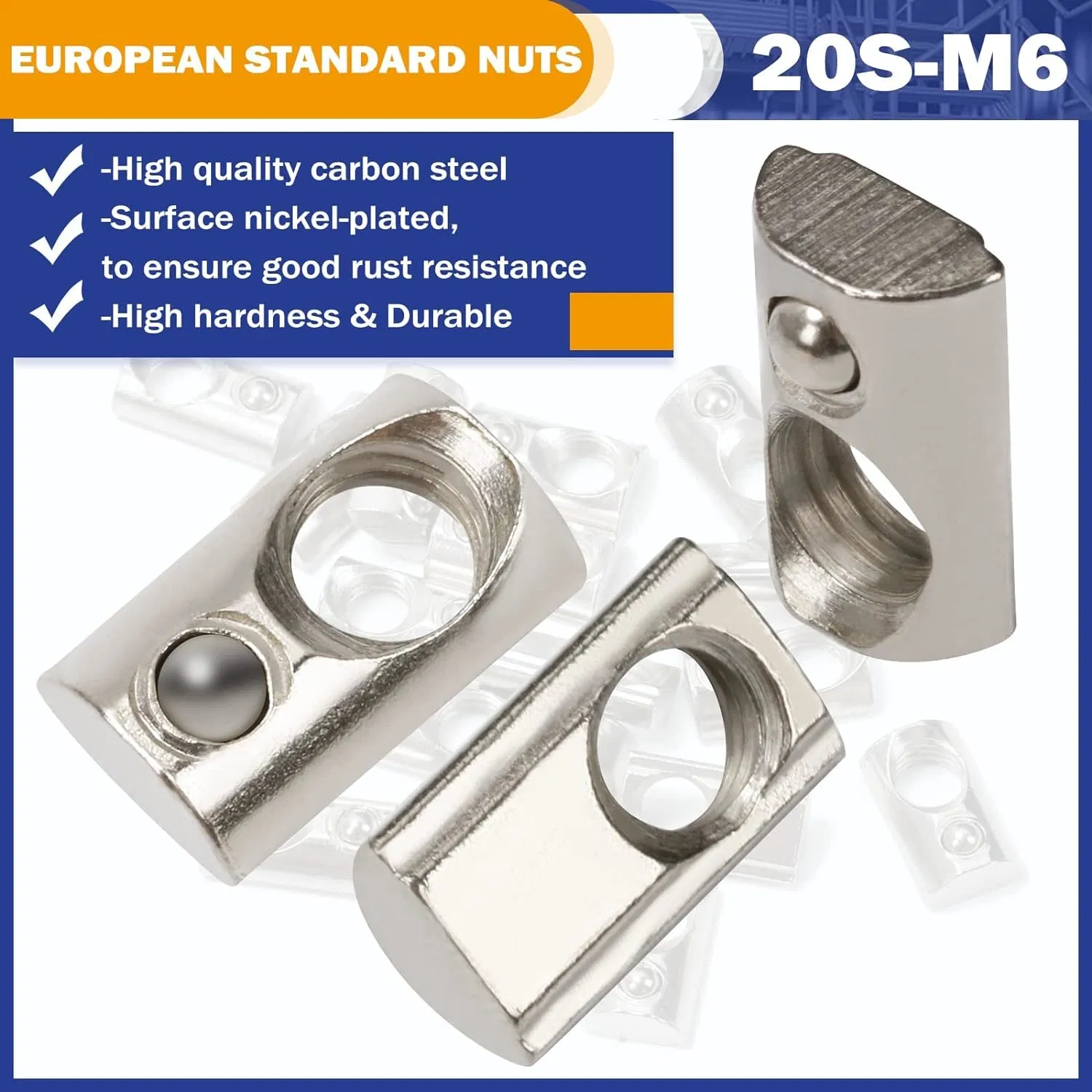 T-Shaped Slot Nut, Roll-in Spring Ball, Elastic Nut, Non-Standard Customization