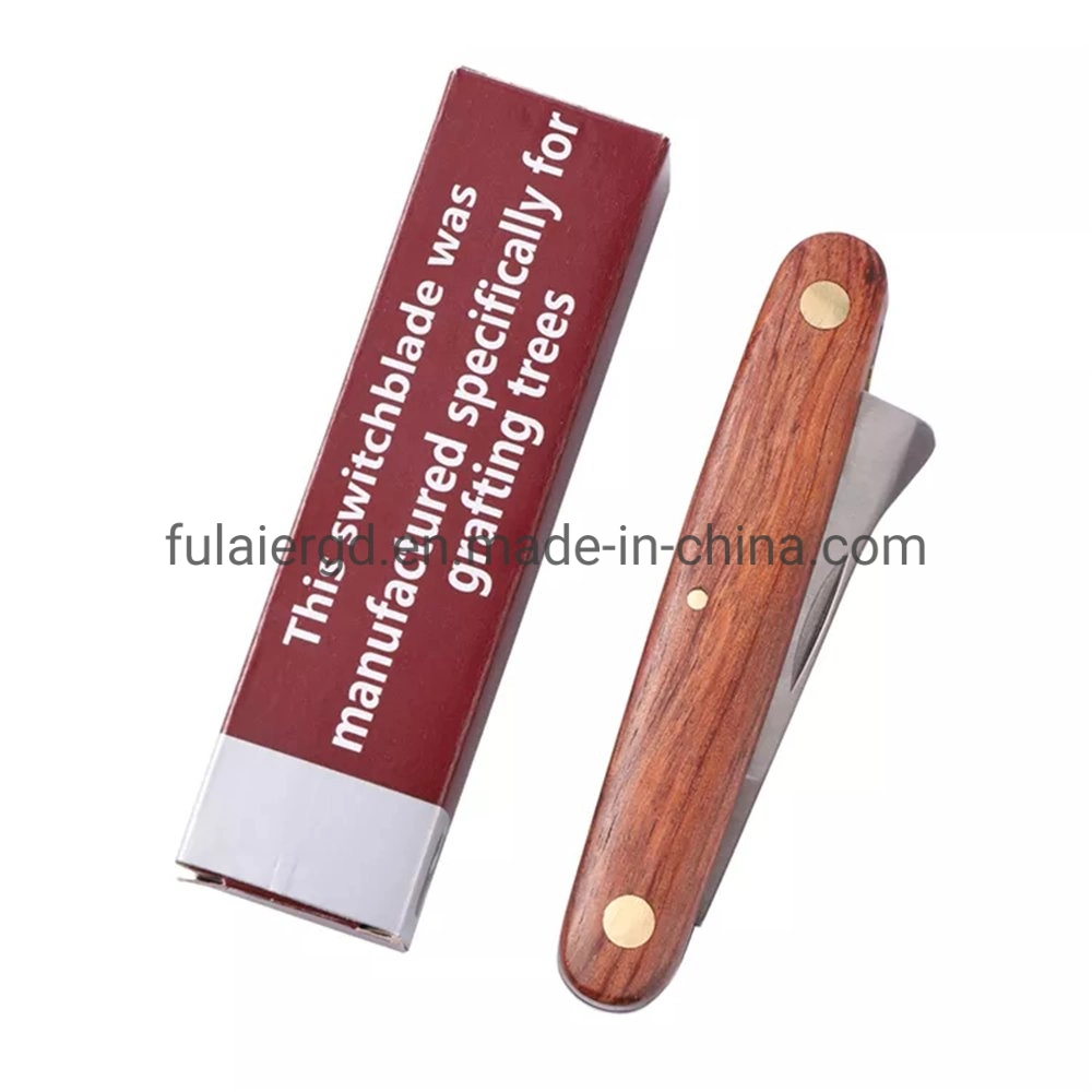 Wooden Handle Pruning Grafting Knife Folding Pocket Knife Budding Knife