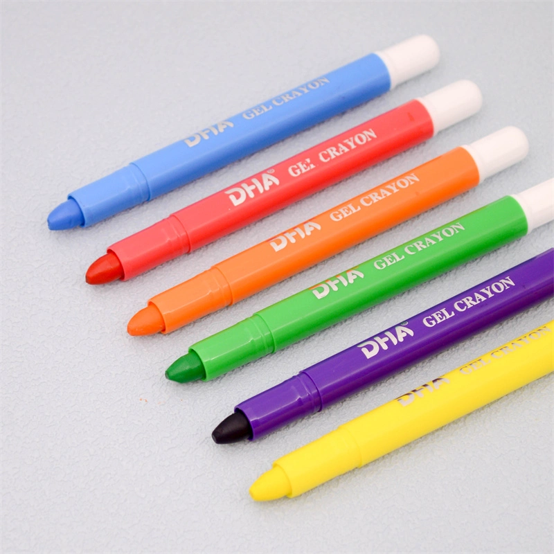 New Acrylic Gel Stick 6 Colors Set Water Soluble Jumbo Playble Gel Crayon Pen for Large Area Paint