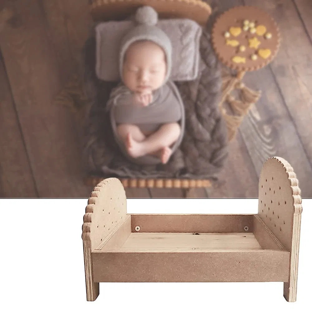 Wood Bed for Baby, Wood Bed Props, Mini Baby Bed Photography Photo Props, Newborn Baby Mini Wood Bed, Newborns Baby Props Background Accessories (Bed)