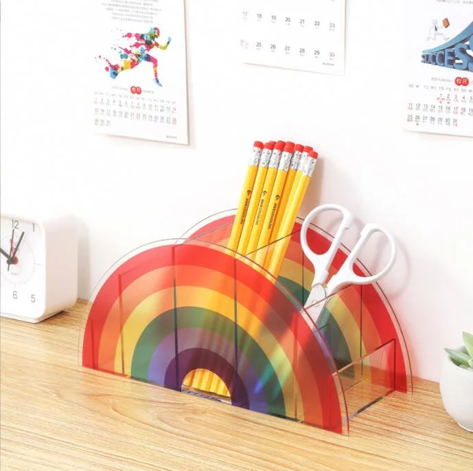 Rainbow Design Acrylic Pen Organization