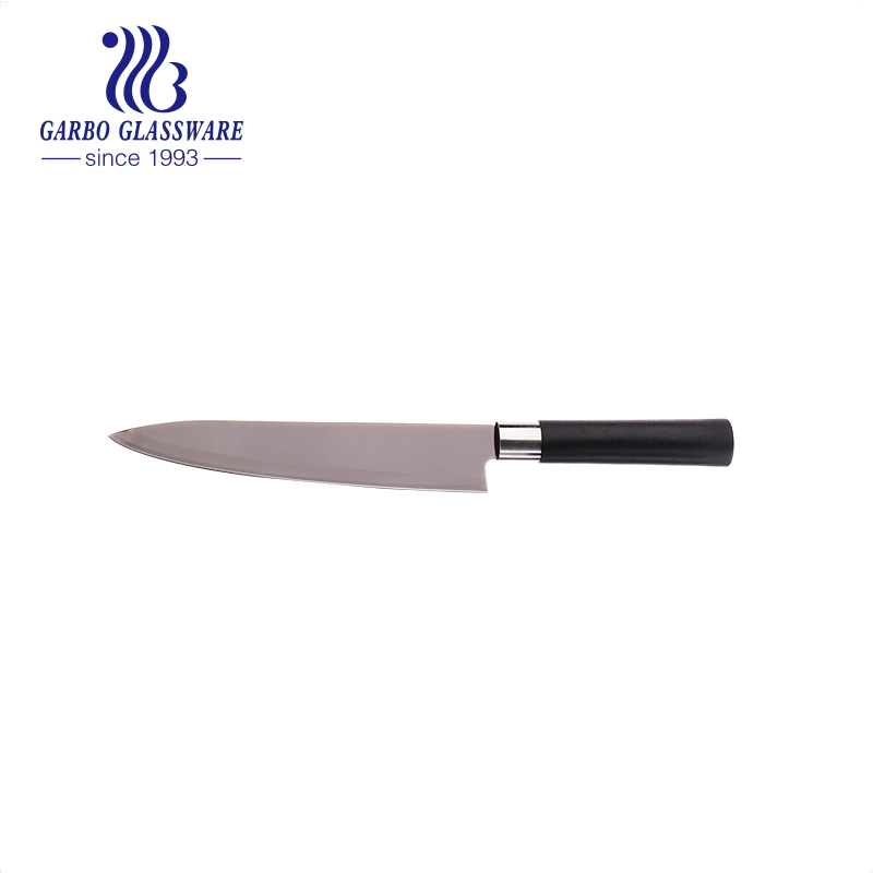 Wholesale Mirror Polished Plastic Handle Grey Colored Stainless Steel 8inch Chef Knife for Kitchen Kwdj020ck