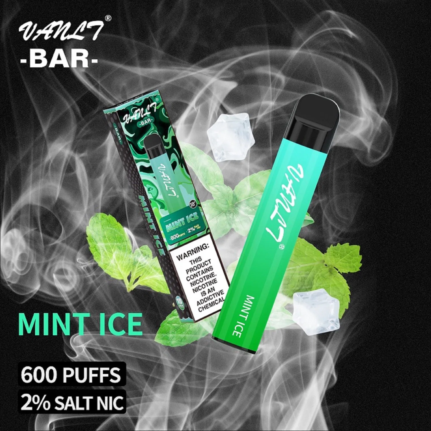 EU Hot 600 Puff Mint Ice Fruit Flavored Disposable/Chargeable Vape Vanlt Elf Mini Bar E Cigarette Factory Directly