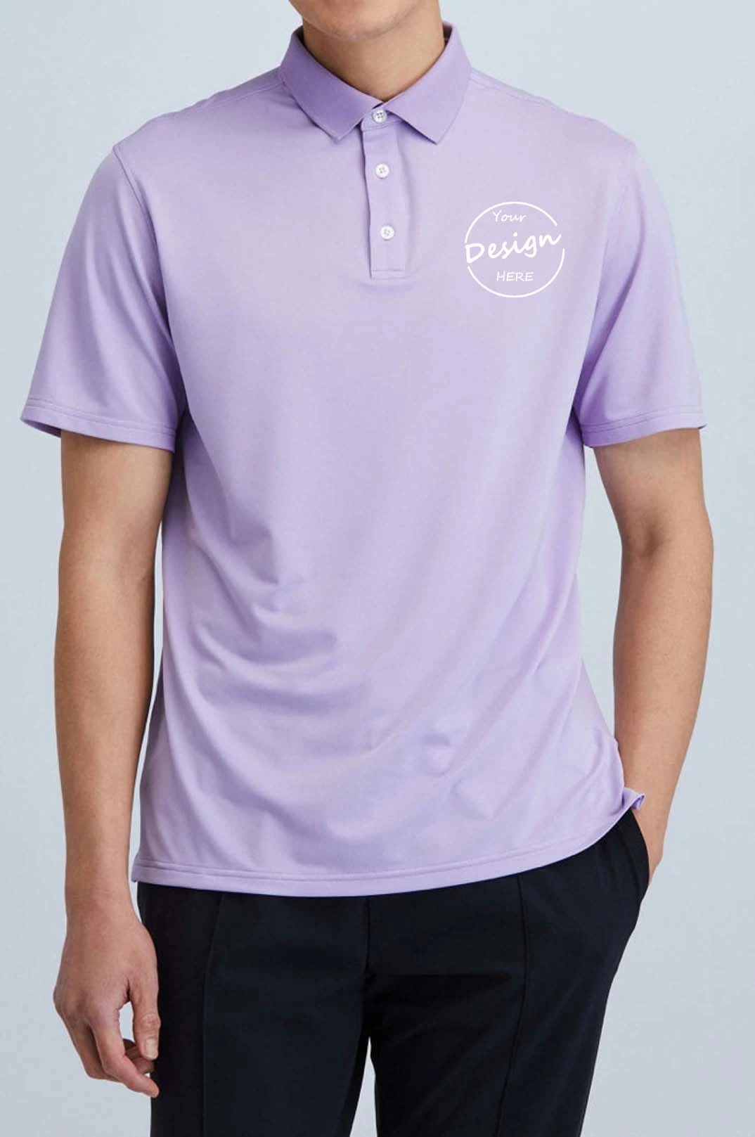 Chemise polo en polyester séchage rapide en gros brodée unie à manches courtes pour l'été, décontractée, sportive, pour le golf, pour hommes.