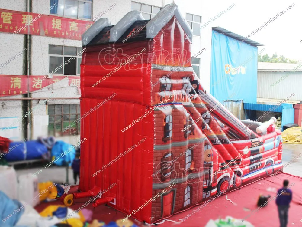 Big Commercial Outdoor Hot Sale Inflatable Slide Fire Truck Inflatable Slide Chsl765