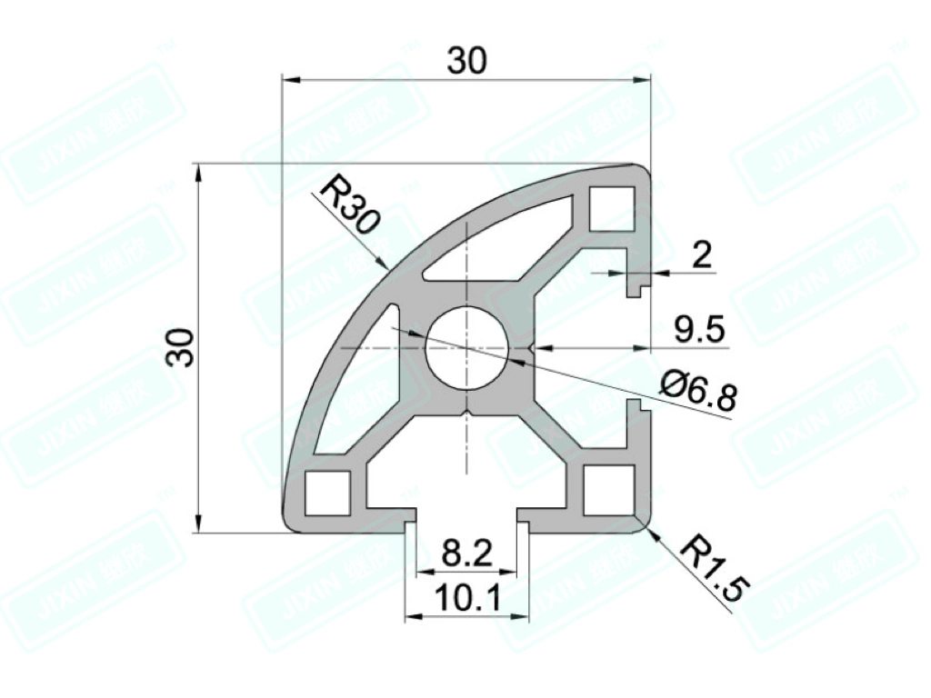 Fpal-3030r Industrial Aluminium Profile Extrusions Aluminium Alloy 6063-T5 for Work Table/Aluminum Frame