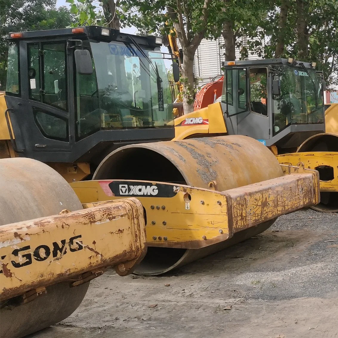 Segunda mão 1000kg máquinas de estrada de tambor duplo estrada única vibratória Rolo