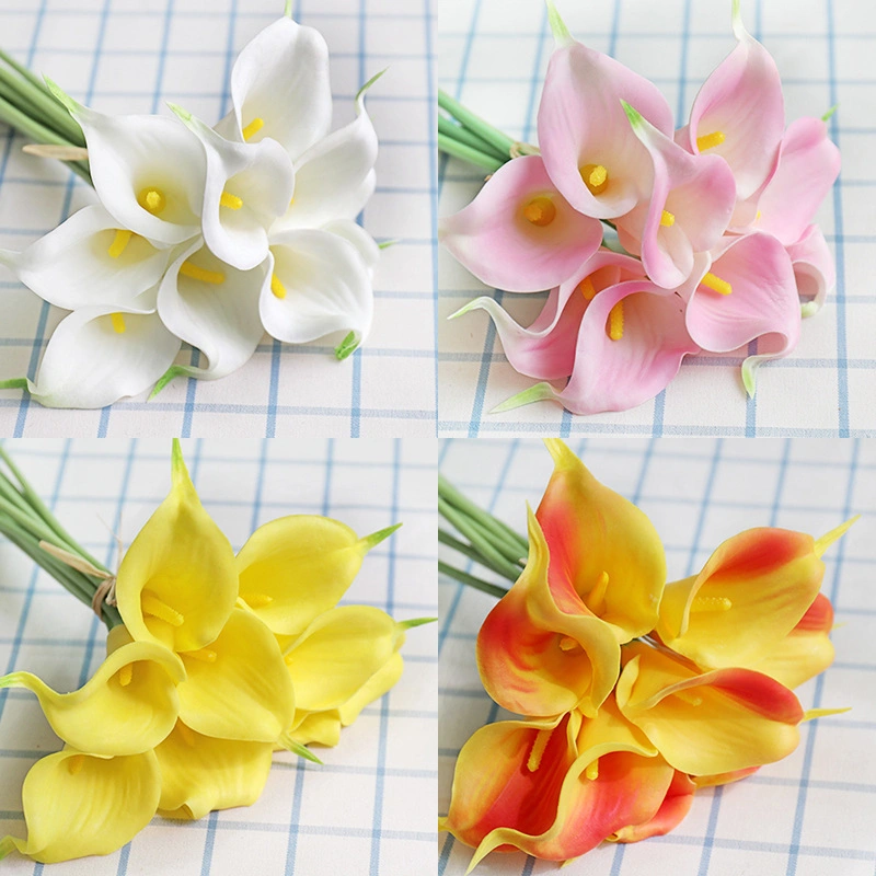 PU Calla Lily устраивающих свадебное оформление букета латекс реального коснитесь Цветы искусственные цветы