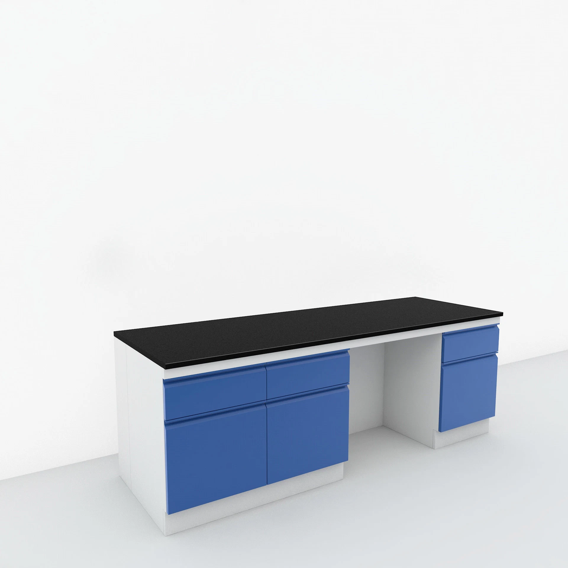 Steel Casework Floor Mounted Laboratory Furniture Table with Reagent Shelf