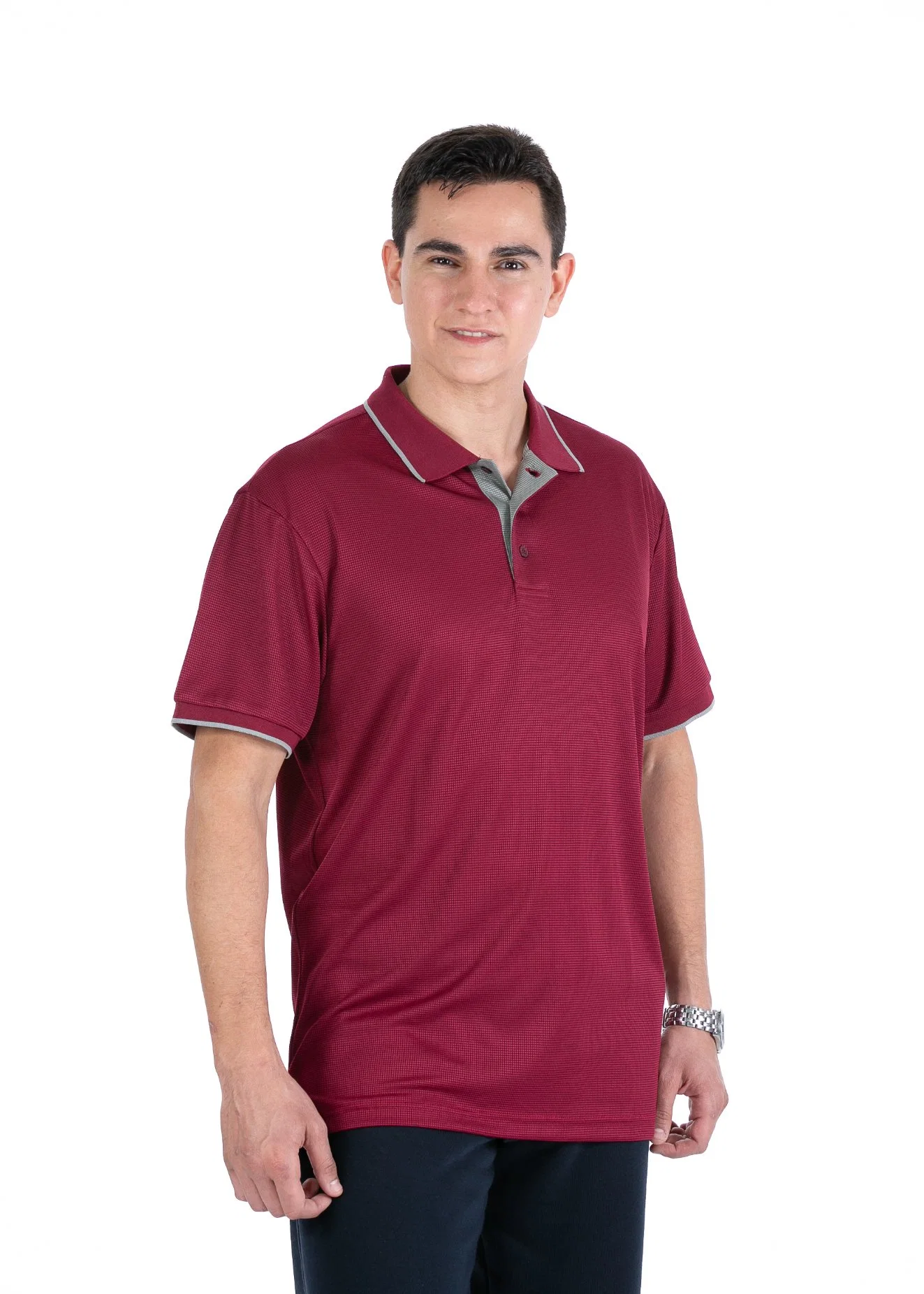 Men's Summer Cool Breathable Fabric Waffit Series Polo Shirt Clothing