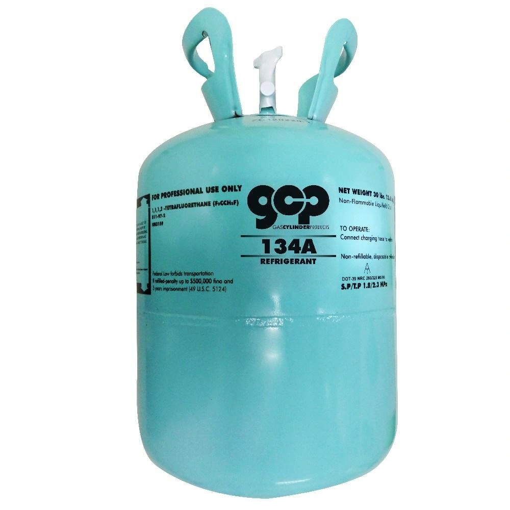 99,93% Pureté 13,6 kg/30 lb Cylindre jetable Réfrigération Gaz réfrigérant 134A R134A