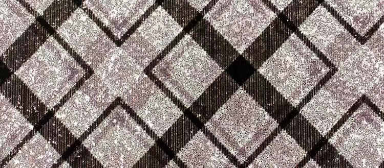 EU Umweltschutz Kristallspiegel Glitter Print Glitter Plaid PU Leder-Gepäckschuhe Dekorative Plaid Stoff