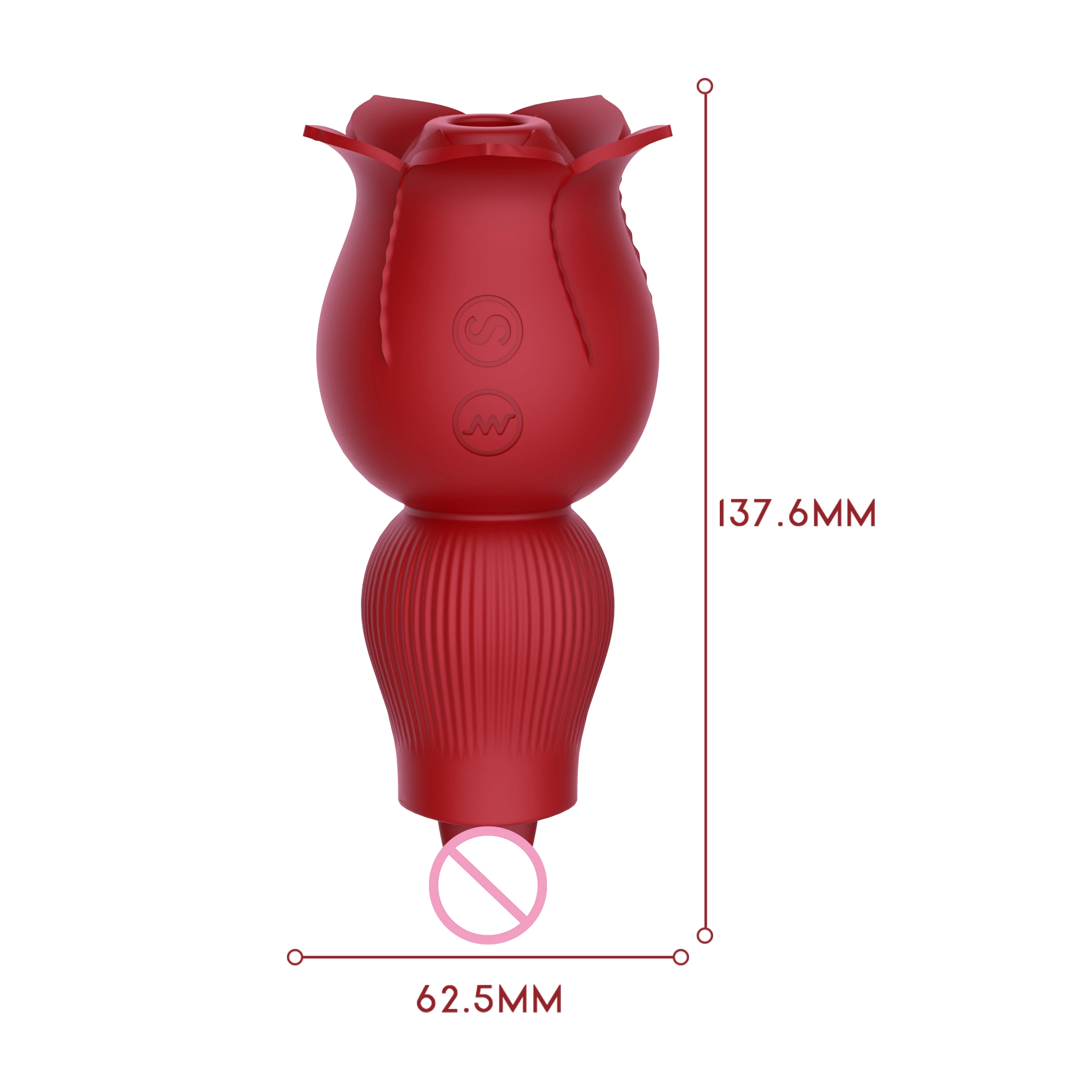 Wholesale/Supplier Sex Shop Adult Product Tongue Sex Vibrator Rose Shape Vibrating Masturbator Female