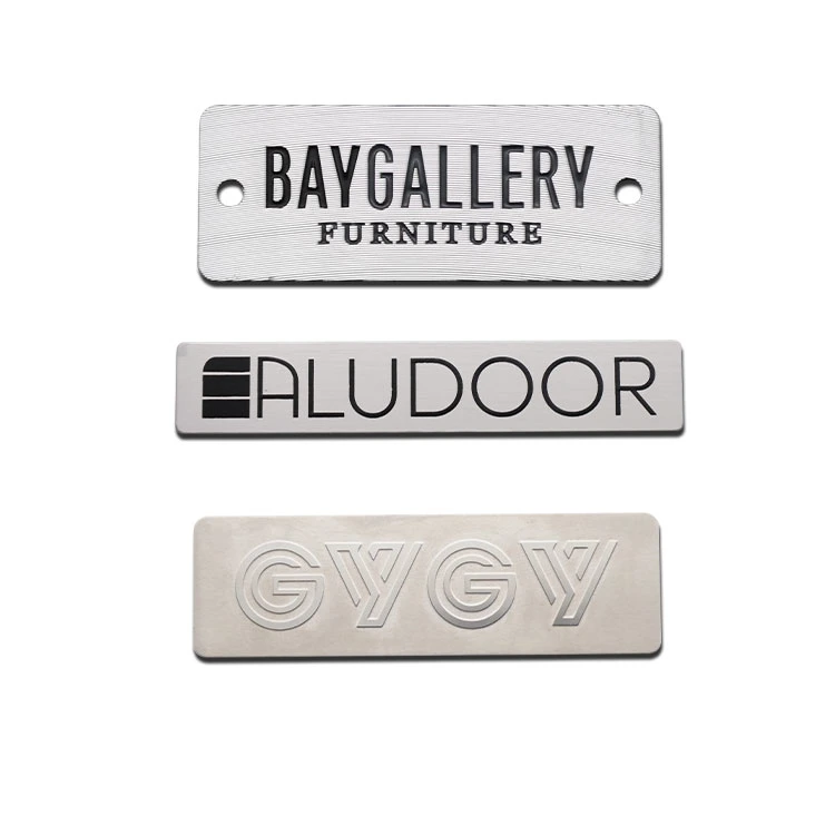 Logotipo de marca personalizada Stainless-Steel etiqueta de Moda muebles aparato producto adhesivo de Metal Pet Dog Tag Regalo Promocional Llavero Memento monedas