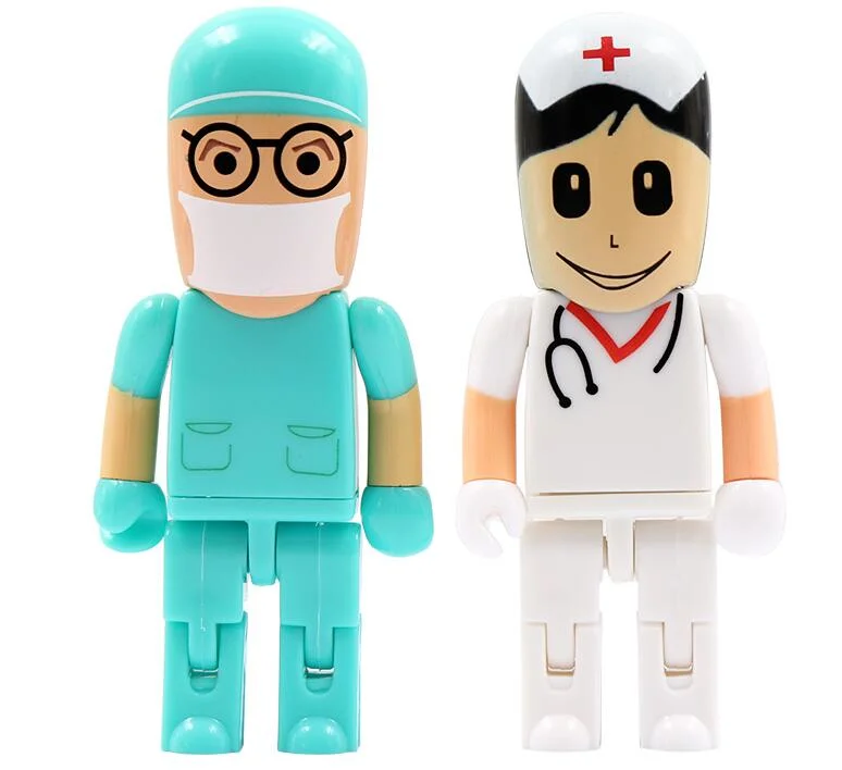 Moveable Doctor Nurse Flash Disk 8GB 16GB USB 2.0 Pendrive Pen Drive