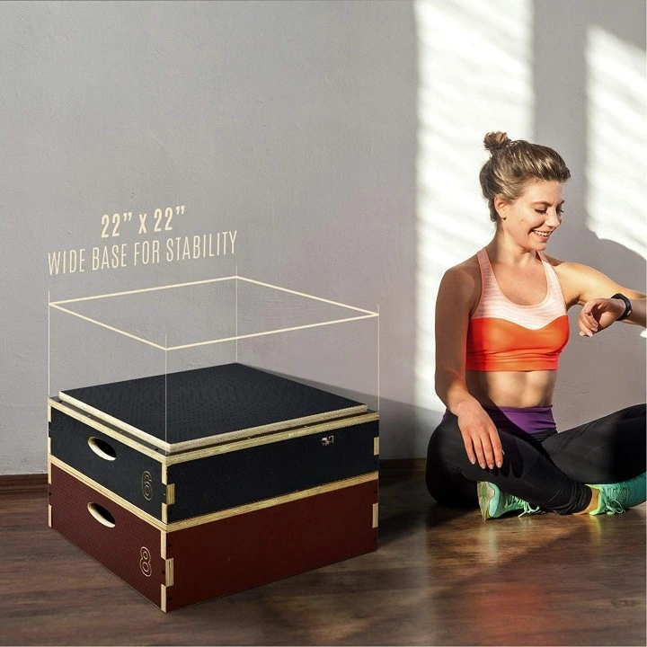 Wholesale/Supplier Stackable Wood Plyo Plyometric Sit-UPS Jumping Exercise Traning Box