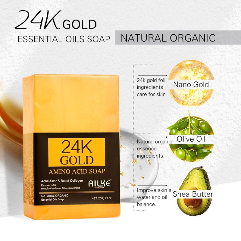 200g/PCS Anti Pimple Bar 24K Gold Atacado Hotel Acne Bath Sabão para remover pimples