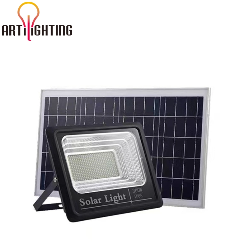 Calidad y durabilidad 100W Kit de Energía Solar Iluminación de Hogar Solar Sistema Solar Flood Street Light con cargador de teléfono móvil para Mercado de África