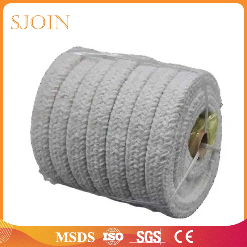 Fabricado en China el aislamiento térmico aislamiento de tejido de fibra cerámica de mineral de sellado de material textil de tejidos ignífugos cuerdas