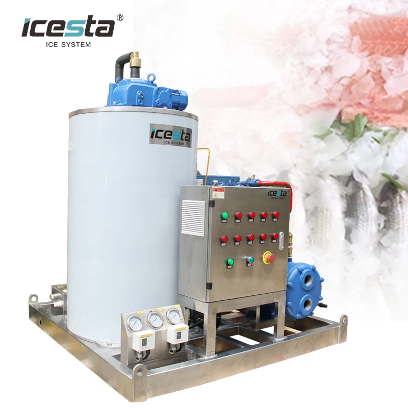 Sea Food Seawater 1 Ton Flake Ice Making Machine for Fishery