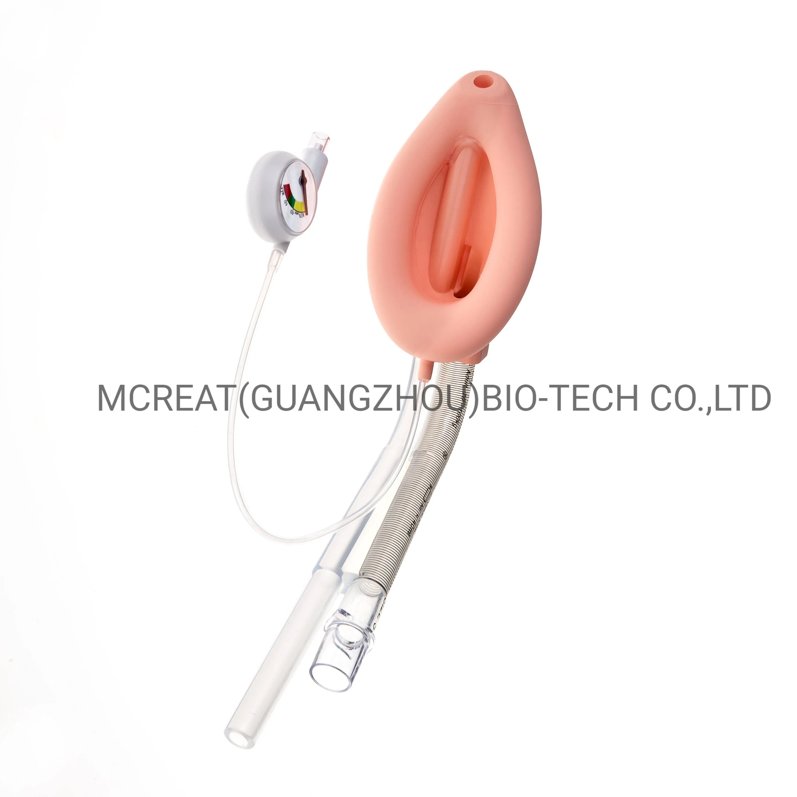 Disposable Medical Reinforced Silicone Double Lumen Laryngeal Mask Airway with Pressure Indicator