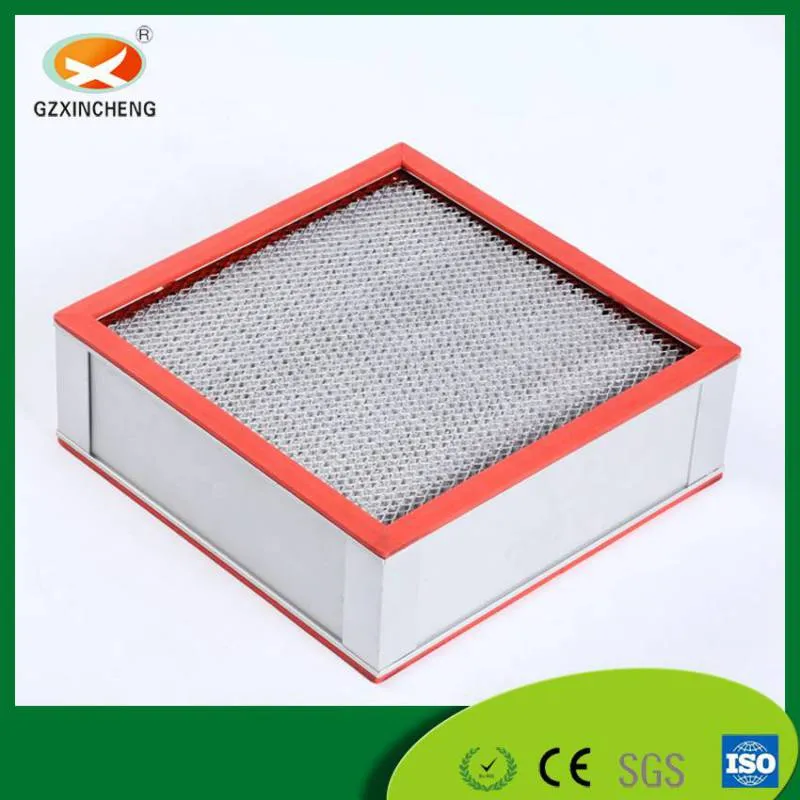 High Temperature Resistance Pleated Fiber Glass HEPA Filter with Galvanized Frame