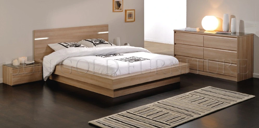 Home Use Simple Melamine Wooden Bed Set (SZ-BF024)