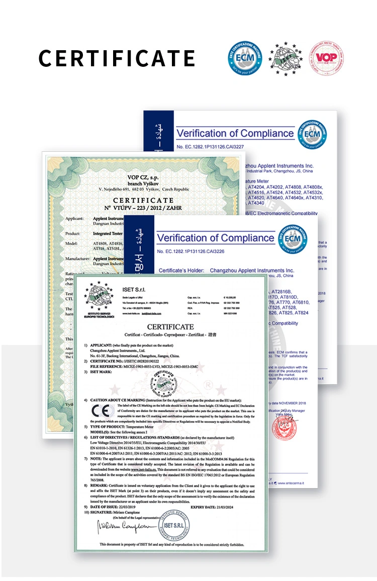 Medidor de precisión de alta velocidad Apparent LCR medición 120Hz 1kHz 10kHz At825