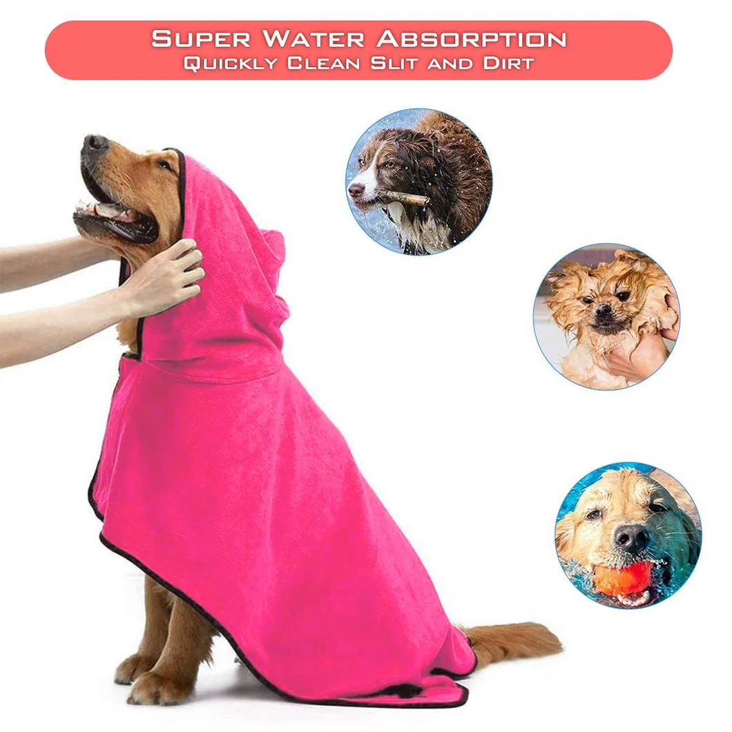 Un super absorbants de gros de haute qualité serviette robe de chambre chien chat peignoir toilettage Mokofuwa Pet produit