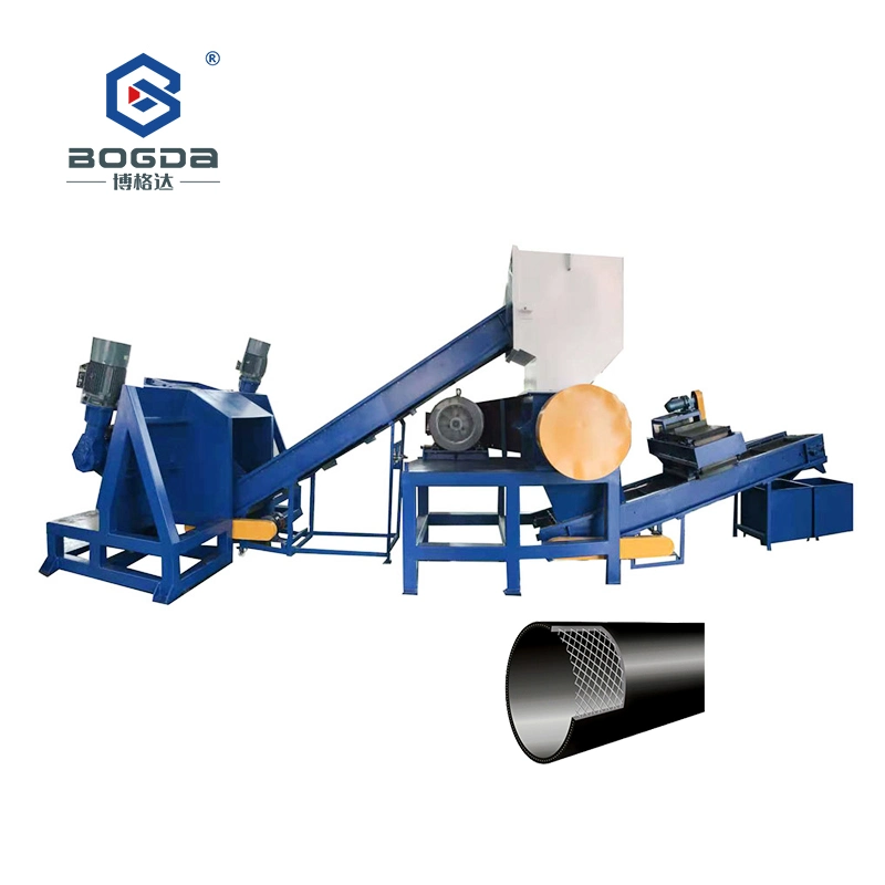 Bogda Plastic Shredder Grinder Crusher Machine for Crushing Separating Metal Recycling Steel Wire Mesh Skeleton PE Plastic Composite Pipe