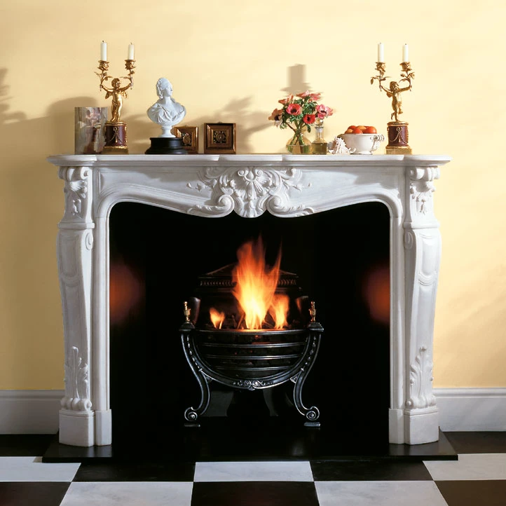 Beijing Royal White Marble Classic Carving Traditional Fireplace