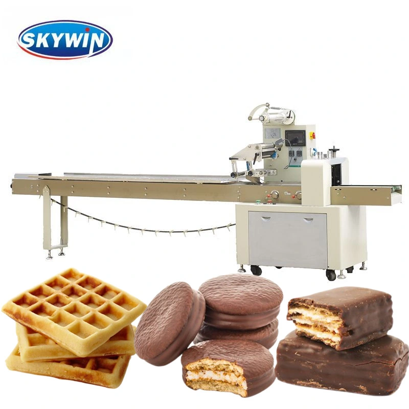 Automatische sichere drei Servo Flow Verpackungsmaschine für Lebensmittelbäckerei Maschine