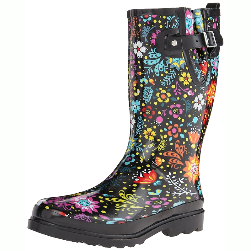 Botas de trabalho com impressão personalizada à prova de água para chuva de neopreno quente para adultos Botas