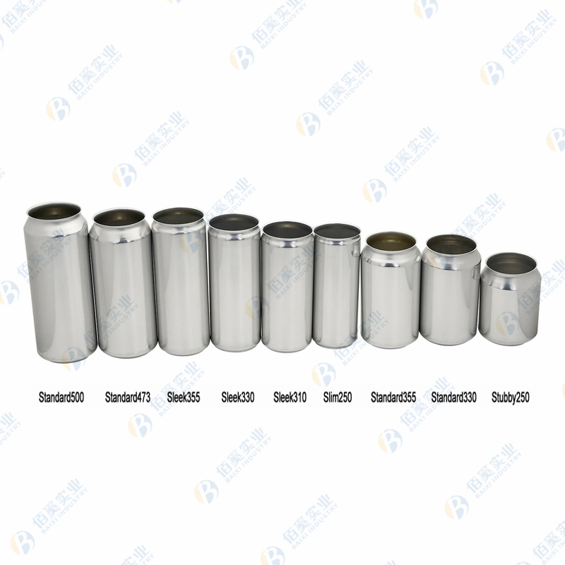 Canettes de bière en aluminium personnalisées vides et vierges avec couvercle facile à ouvrir pour emballage de boissons de 200 ml, 250 ml, 269 ml, 310 ml, 330 ml, 355 ml, 375 ml, 475 ml et 500 ml