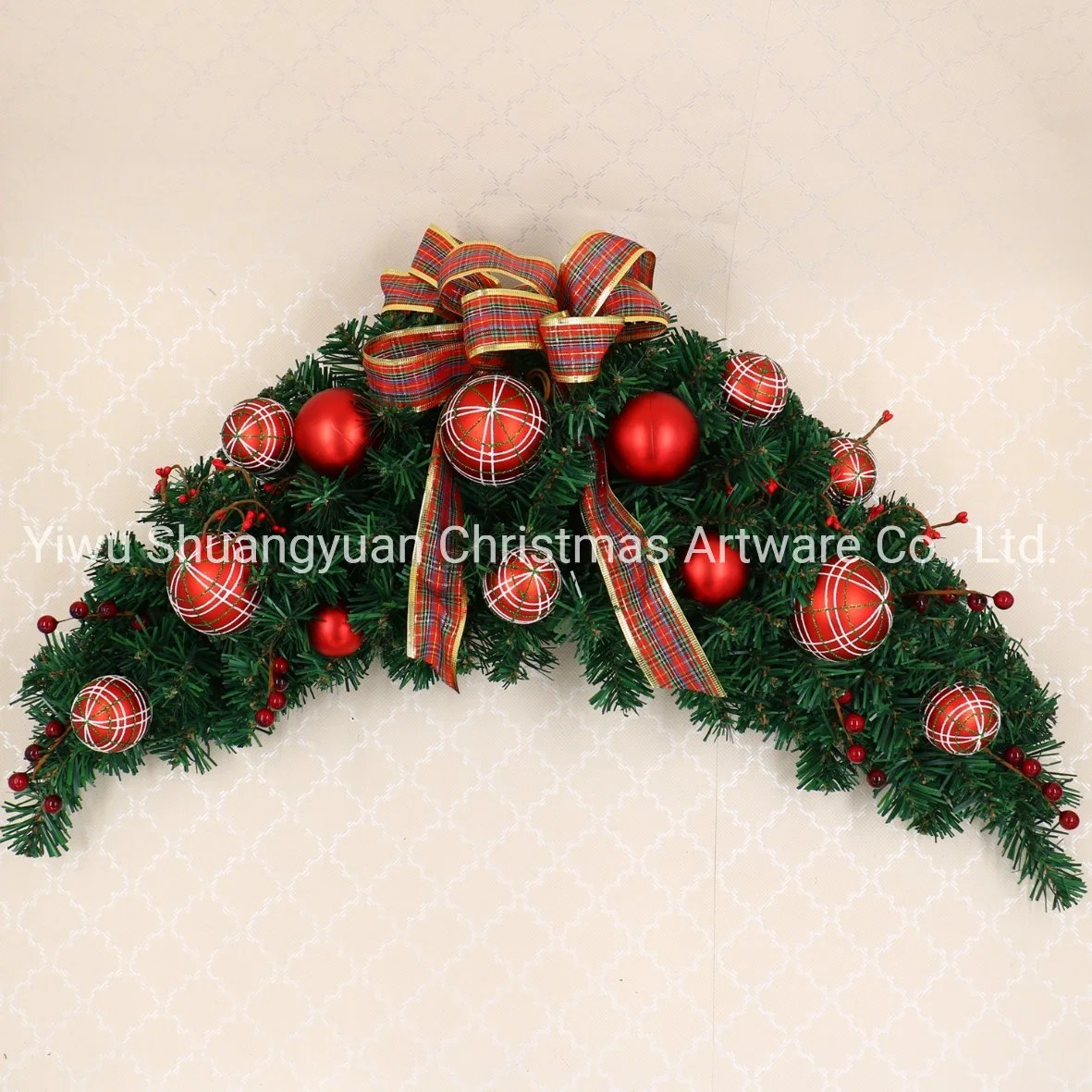 Christmas Wreath Garland Door Hanger Decorations for Home Outdoor 2021 New Year Xmas Decorating Supplies