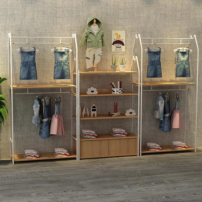 Customized Children Clothing Shop Fitting Retail Kids Clothes Display Furniture Clothes Display Rack for Kids