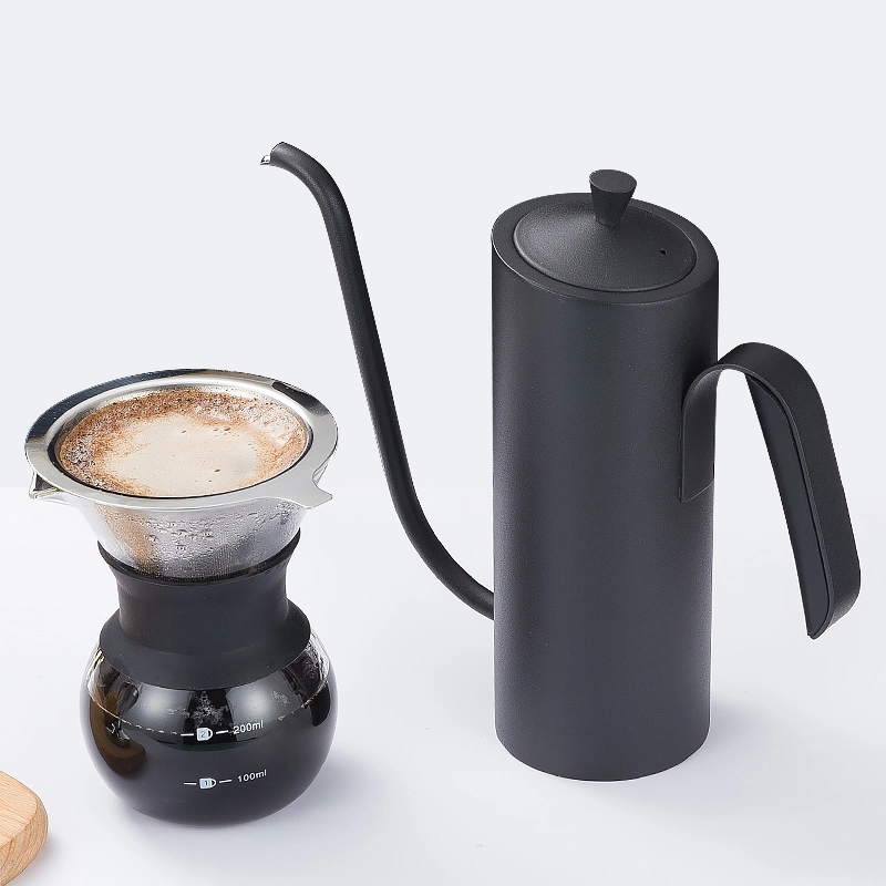 700ml Wholesale Stainless Steel Coffee Drip Pot Tea Pot Drip Water Hanging Ear Kettle Long Narrow Teapot Coffee Kettle