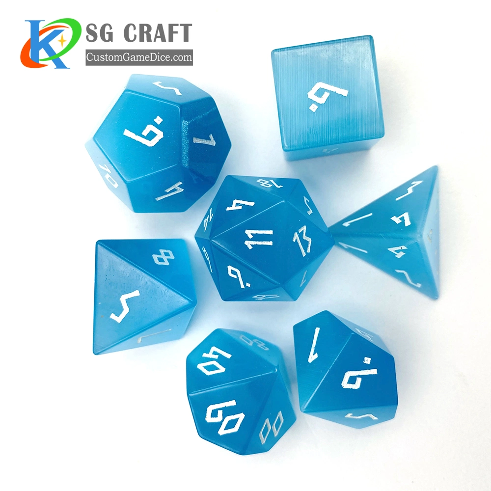 Hot Sale Factory Gemstone Dice Set of 7 Handmade Stone Polyhedral Dice for Rpg High quality/High cost performance 