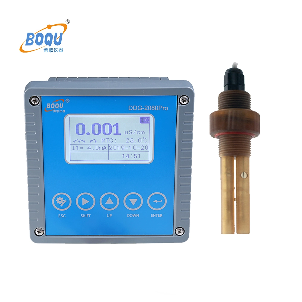 Medidor de conductividad CE TDS salinidad Boqu DDG-2080PRO para alimentos bioquímicos Fermentación farmacéutica Pond de pescado