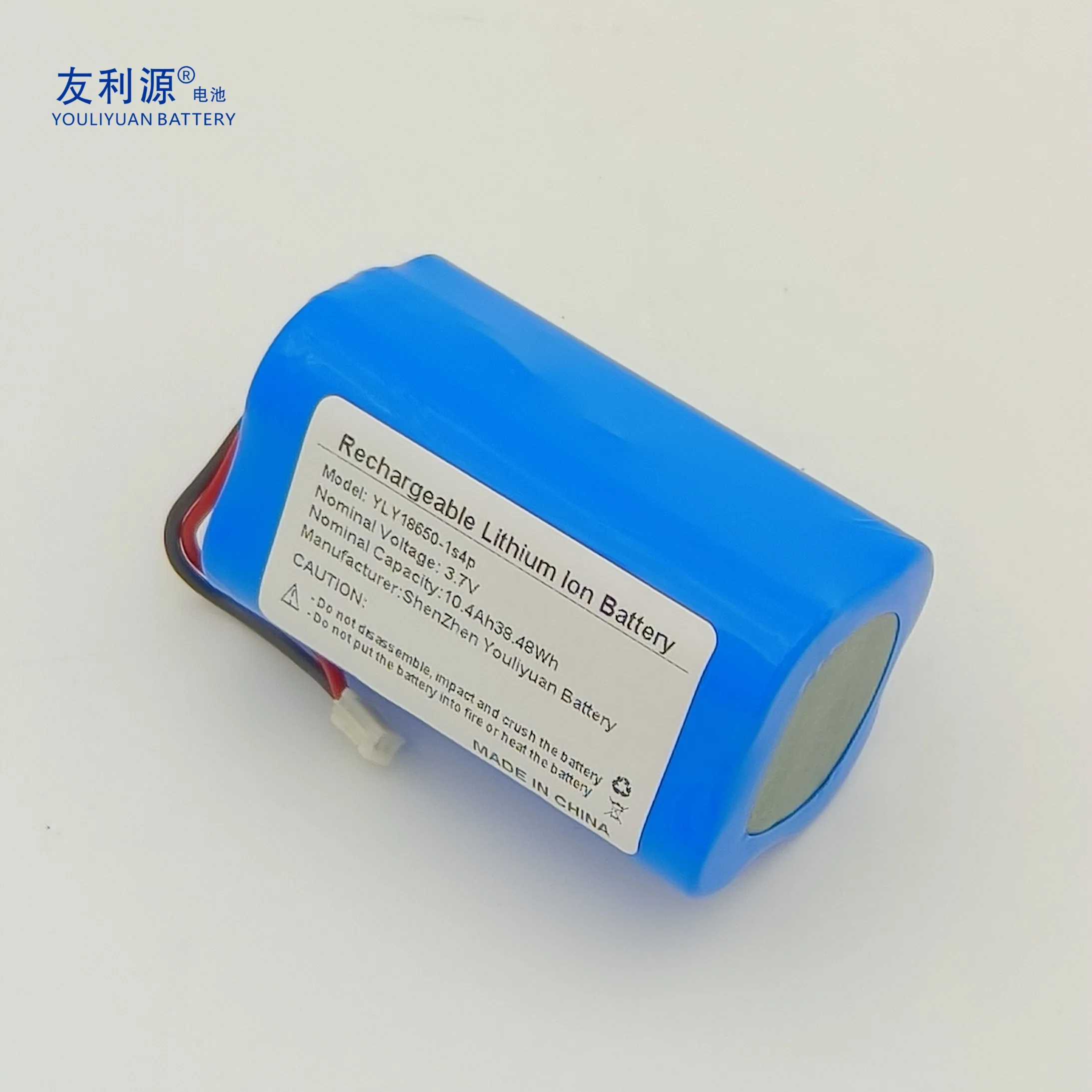 Rechargeable 18650 1s4p 3.7V 10.4ah Lithium Battery with BMS for Electronic Devices Cordless Tools