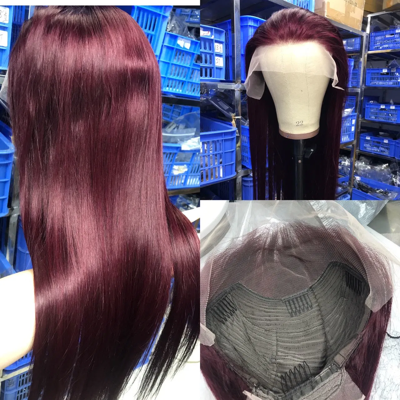 El cabello humano indio recta peluca delantera de encaje Color Ombre 1b#-99j parte pelucas