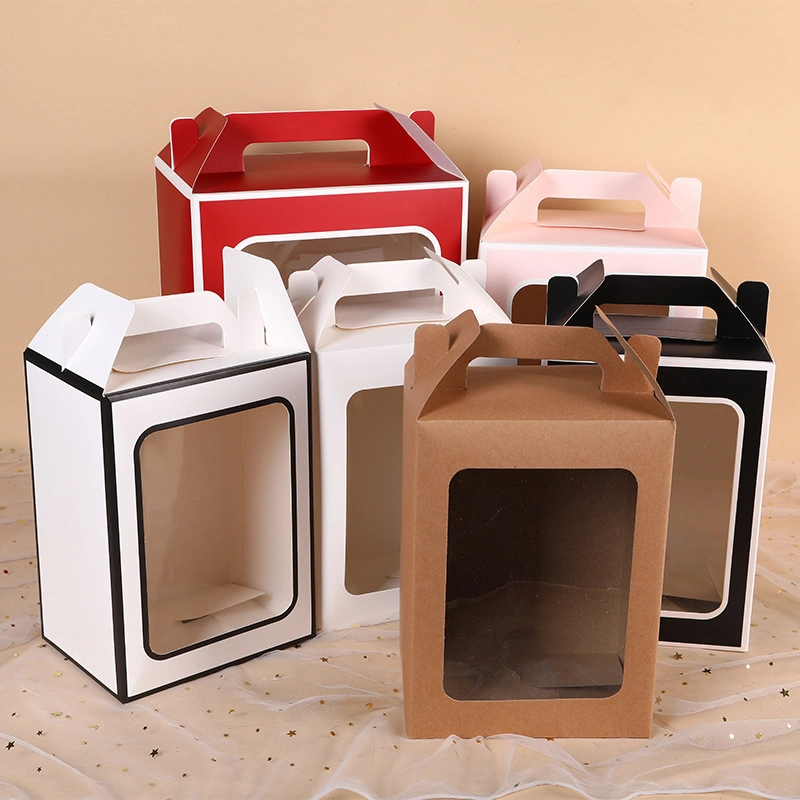 Paper Gift Boxes Custom Wrapping Packaging Display Box with Transparent Window with Handle