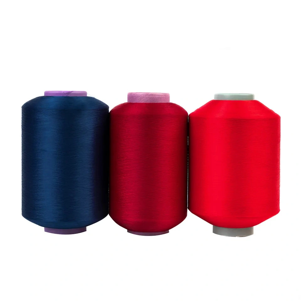 Fully Drawn FDY Bulk PVC Coated Multiple Folded Tube Virgin Colors Dyed 120 Denier Polyester Cord Yarn 65D 110d 300dtex Count