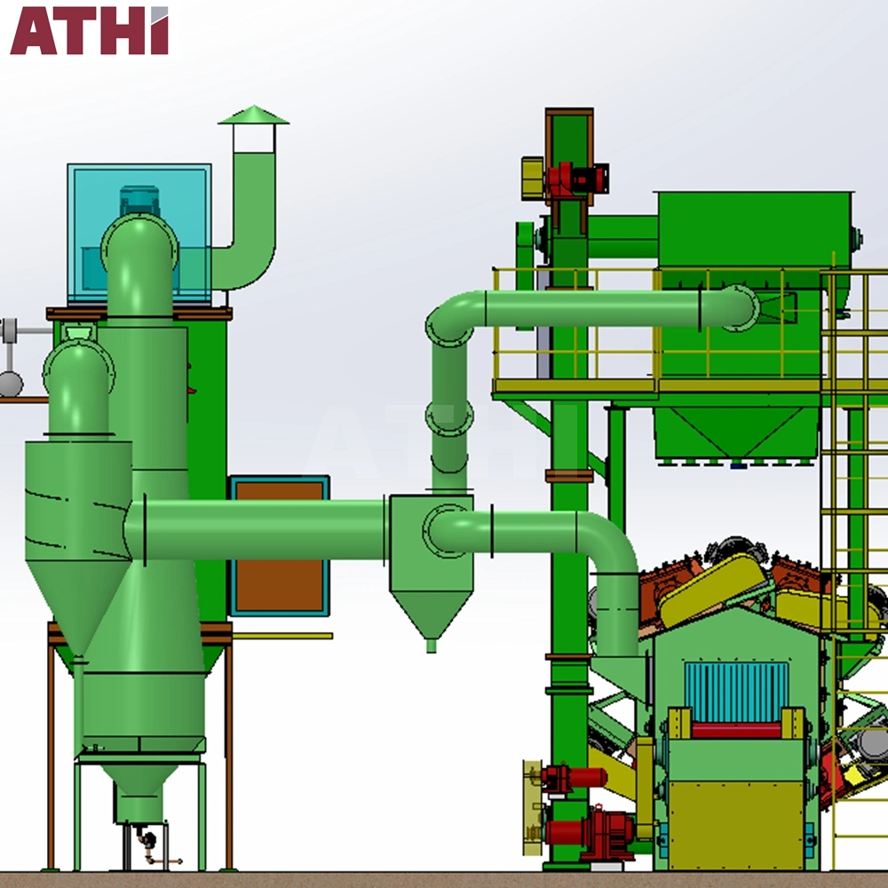 High Efficiency Qwd1000 Wire Mesh Belt Continuous Shot Blasting Machine for Cleaning Casting Brake Drum