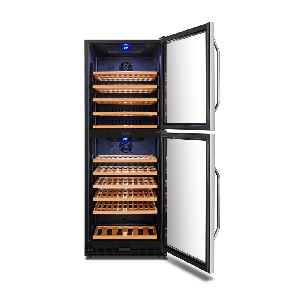 380L puertas dobles, compresor de zona doble ventilador enfriador de vino