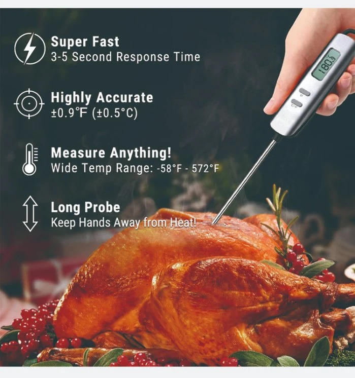 Amazon Top Seller Instant Read BBQ Meat Thermometer with Super Long Probe