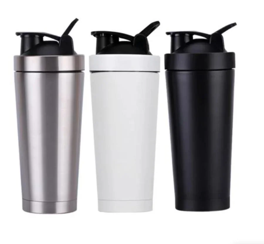 Custom High quality/High cost performance  170z 25oz Reusable Metal Sport Water Bottles Classic Gym Stainless Steel Blender Protein Shaker Bottle Black Shake Cup