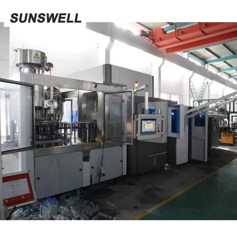 Sunswell Sparkling Water Blowing Filling Capping Combiblock Wooden Packaging