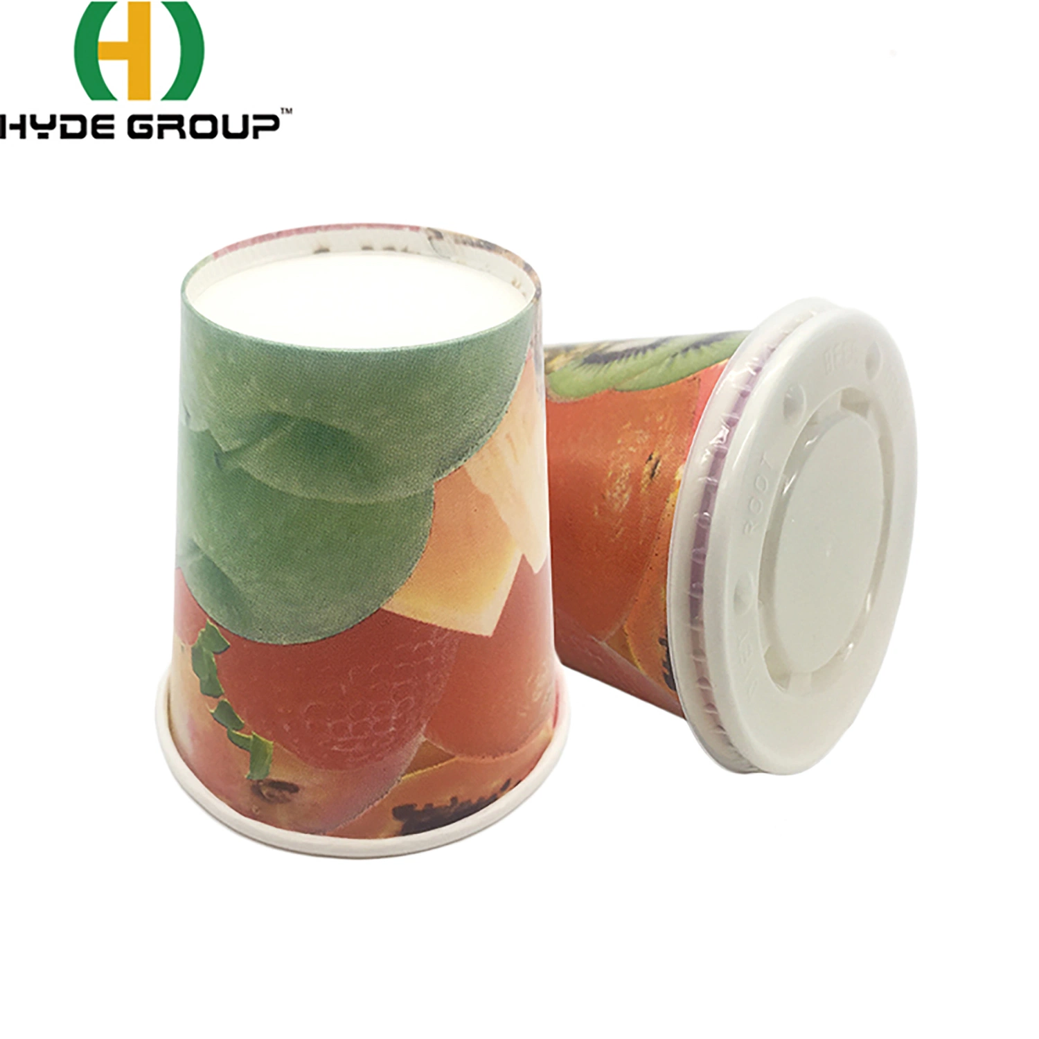 Coloured Double PE Coated Cold Drinks Paper Cups with Plastic Lids