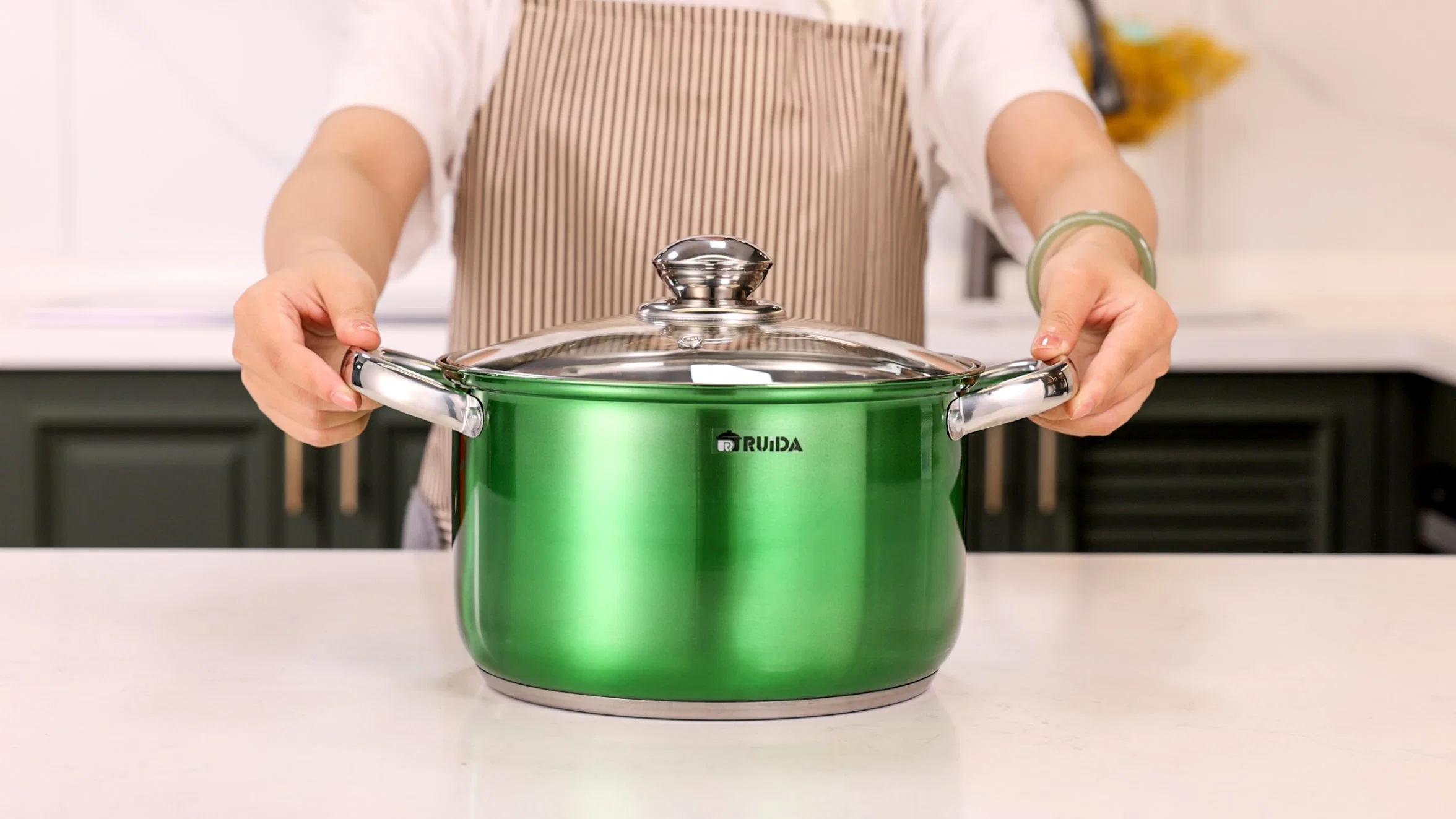 Five Different Color Stainless Steel Cooking Pot Suitable for All Stovetops